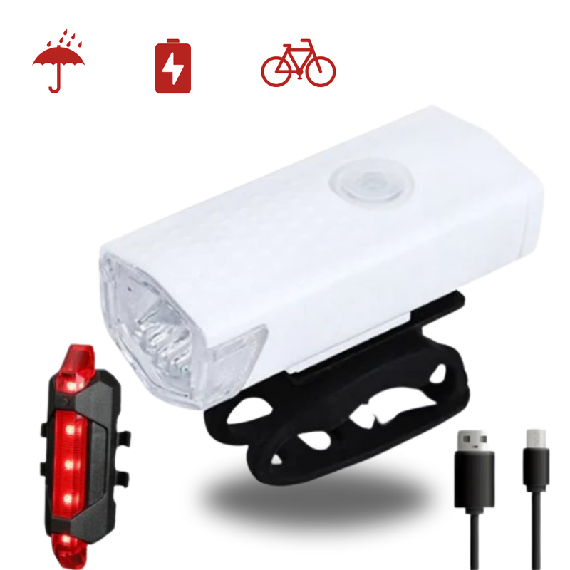 Kit Farol para Bicicletas Recarregável - LED